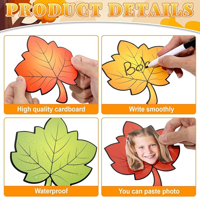 gisgfim 80Pcs Fall Cutouts Maple Leaves Decorations Bulletin Board Autumn Theme - Image 3