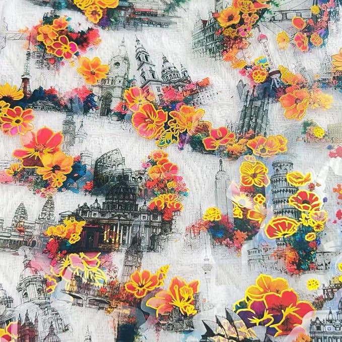 50Pcs Gold Flower Stickers for Scrapbooking Journaling Junk Journal Scrapbook - Image 3