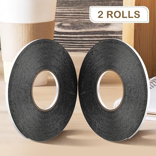 Tatuo 2 Rolls Double Sided Foam Tape 1/4 Inch by 50 Feet Black PE Foam Tape - Image 2