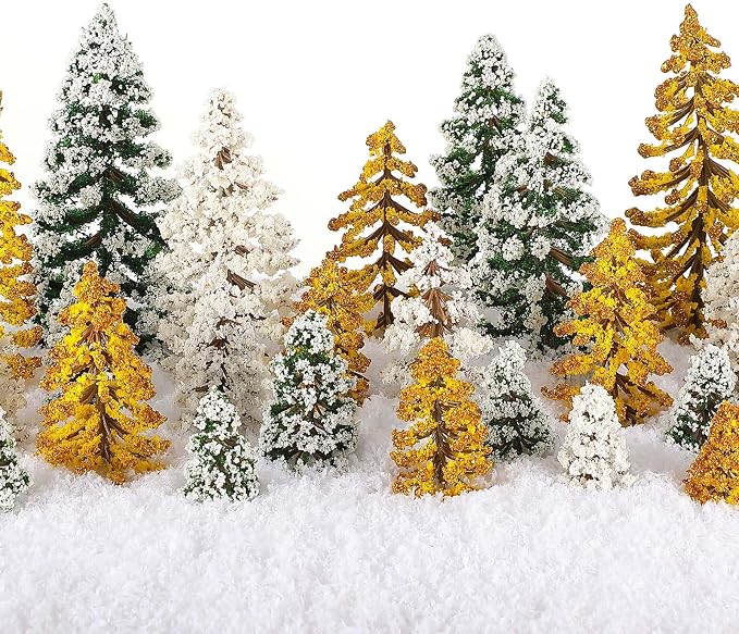 Skylety 35 Pieces Model Trees 6.3-1.2 Inch Mixed Miniature Trees Diorama by Skylety