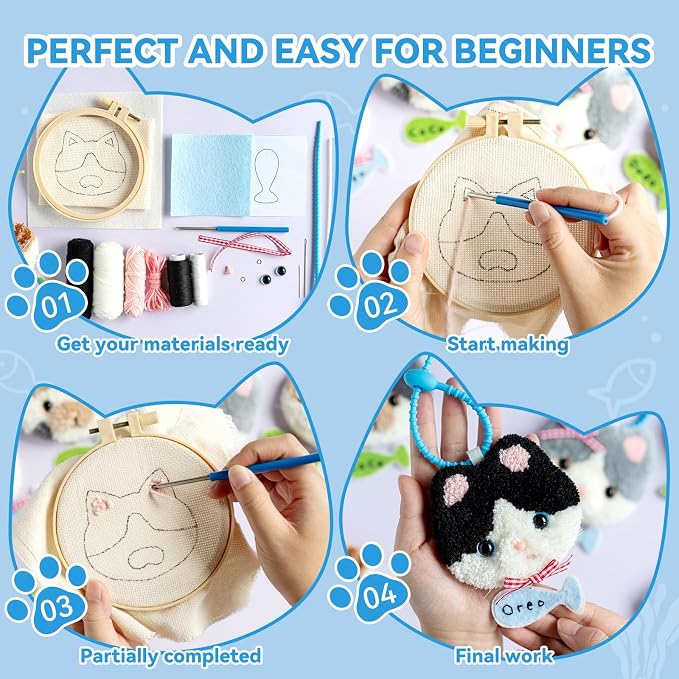 Punch Needle kit Adults for Beginners-4, Embroidery kit for Beginners, Includes - Image 6