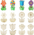 DIY 3D Flower Spring Wood Crafts to Paint, Spring Unfinished Wooden Slices by BENIMUS
