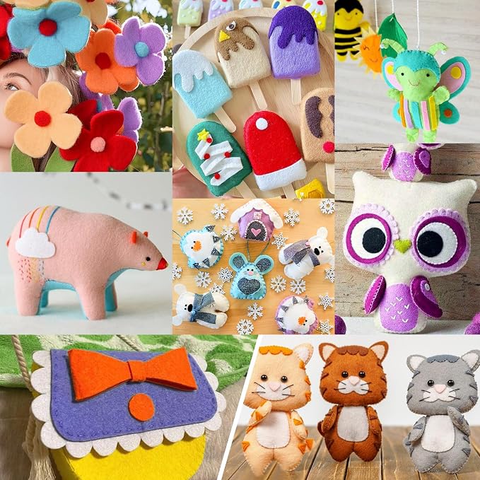 XSEINO 12 Rolls 8"x35" 1.4mm Thick Soft Felt Fabric Sheet 12 Assorted Mist - Image 6