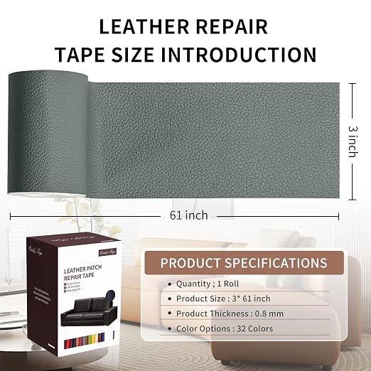 Leather Repair Patch Tape, Car Seat, Vinyl Leather Repair Kit - Image 2