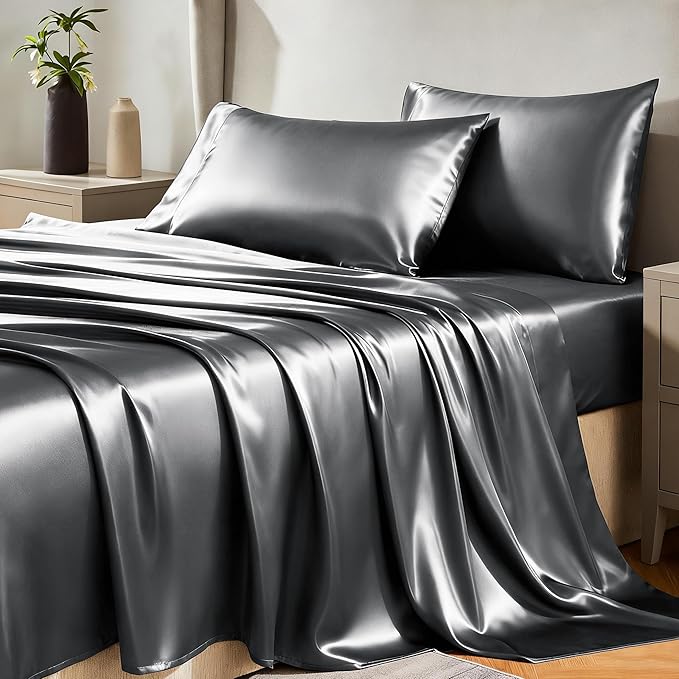CozyLux Satin Sheets Queen Size Bed Set by CozyLux