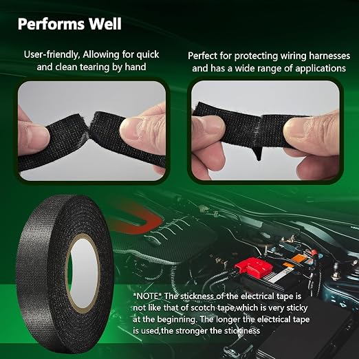 2 Rolls High Temp Wire Harness Tape – OEM-Grade Automotive Cloth Fabric Tape - Image 6