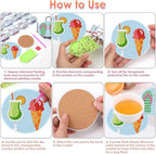 Benjenes 8PCS Summer Diamond Art Coasters Kit - Image 3