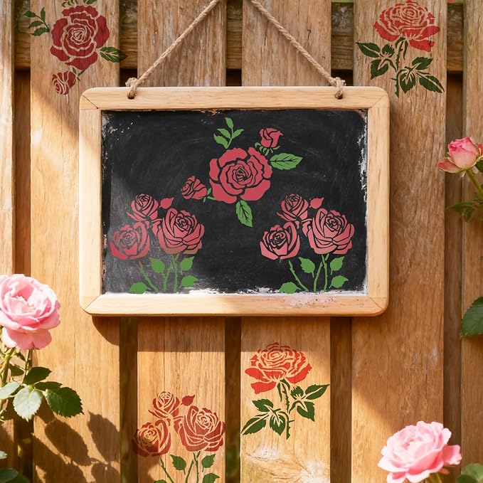 12 Pcs Large Flower Stencils for Painting, 5.12 X 5.12 Inch Flower Stencils for - Image 3