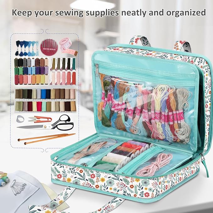 FINPAC Sewing and Craft Supplies Storage Tote, Large Capacity Travel Packing - Image 4
