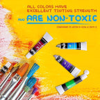 Ohuhu Oil Paint Set, 24 Oil-Based Colors, 12ml/0.42oz x 24 Tubes Non-Toxic Oil - Image 3