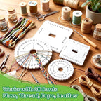 BILLIOTEAM 14 PCS 7 Sizes Braiding Disk Round Kumihimo Beading Cord Disc | - Image 6