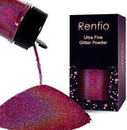 Renfio Holographic Ultra Fine Glitter Powder Metallic Resin Glitter 2.11 Oz PET by Renfio