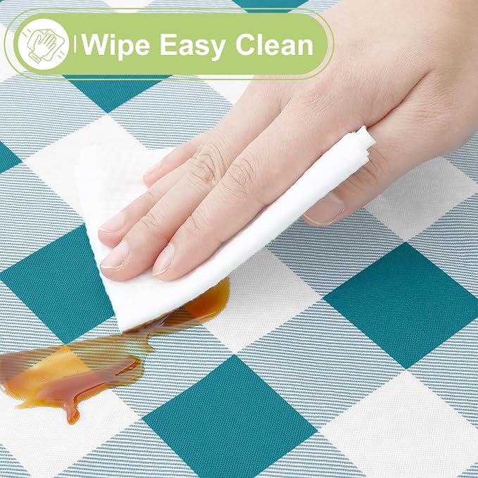 Smiry Rectangle Table Cloth, Waterproof Vinyl Tablecloth - Image 3