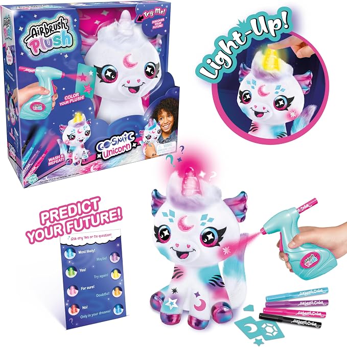 Canal Toys Airbrush Plush Cosmic Light Up Unicorn! Decorate, Repeat! Customize - Image 6