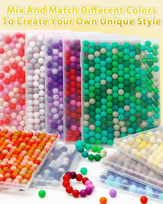 FIVEIZERO 160PCS 15mm Round Silicone Beads, Wear-resistant, Easy-clean - Image 6