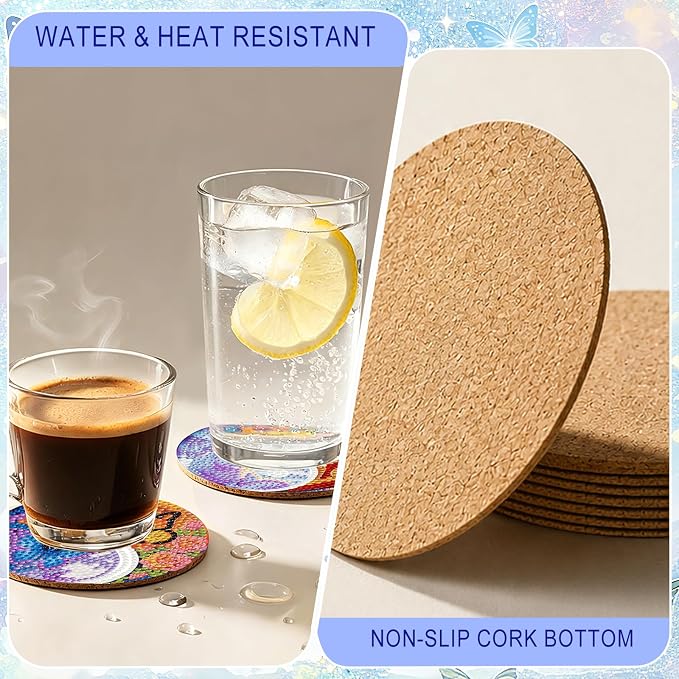 8-Pack Diamond Art Coaster Kit - Image 3