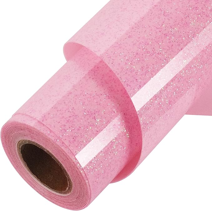 ​TORC Pink Glitter HTV Pink Heat Transfer Vinyl HTV Rolls by TORC