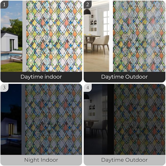 ADD.HERES Window Privacy Film, Stained Glass Decorative Static Cling, Removable - Image 6