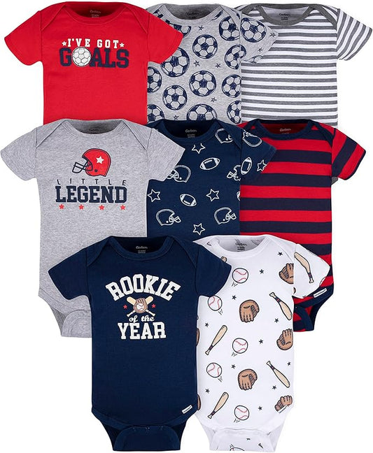 Gerber baby-boys 8-pack Short Sleeve Onesies Bodysuits