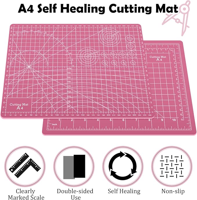 Sewing Cutting Mat 12in x 9in, Small Self Healing Cutting Board A4 Rotary - Image 3