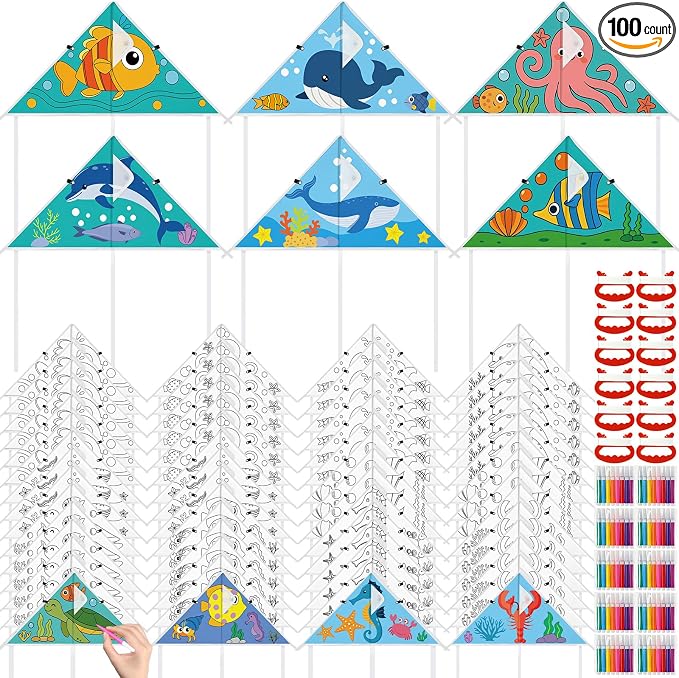 Syhood 60 Pcs DIY Coloring Kites Kit by Syhood