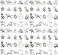 WOCRAFT 60pcsAntique Silver Dogs Charms Bracelet Charms by WOCRAFT