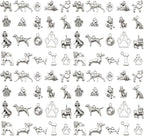WOCRAFT 60pcsAntique Silver Dogs Charms Bracelet Charms by WOCRAFT