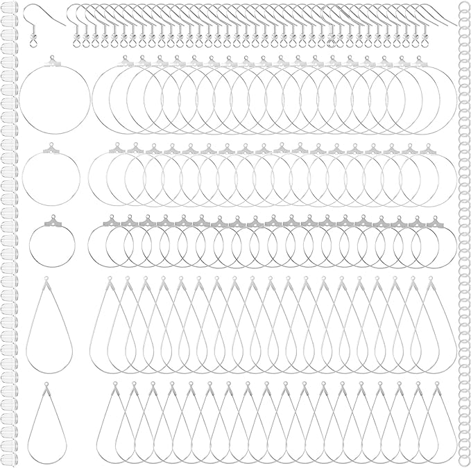 Pndeyo 700pcs Hypoallergenic Earring Beading Hoops, Mix Sizes Round Hoop by Unknown