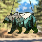 Grizzly Bear Forest Scene Acrylic Suncatcher - Image 2