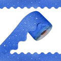 70Ft Shine Deep Blue Bulletin Board Borders，Scalloped Poster Boards Decorations by Unknown