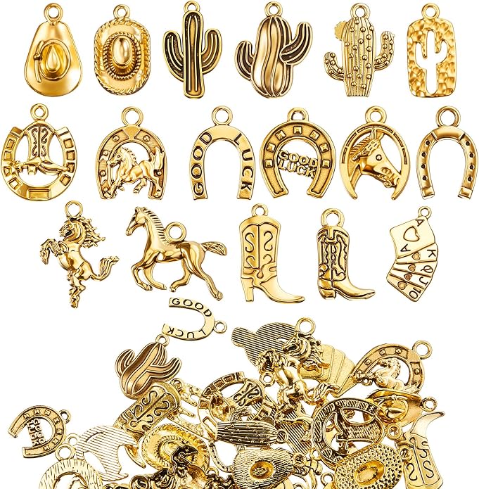 MTLEE 100 Pieces Western Cowboy Charms by MTLEE