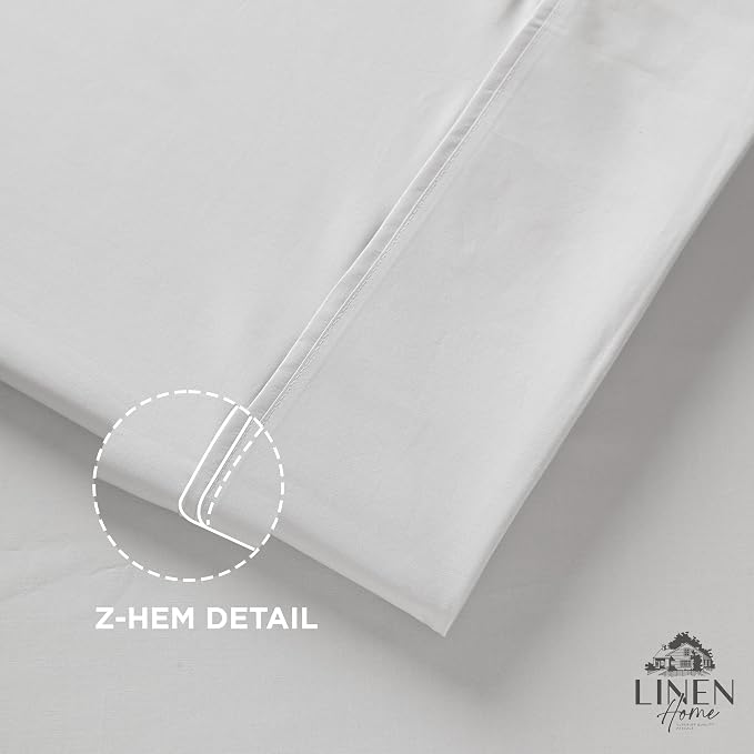 Linen Home 100% Cotton Percale 1 Flat Sheet, Full Size - Image 3