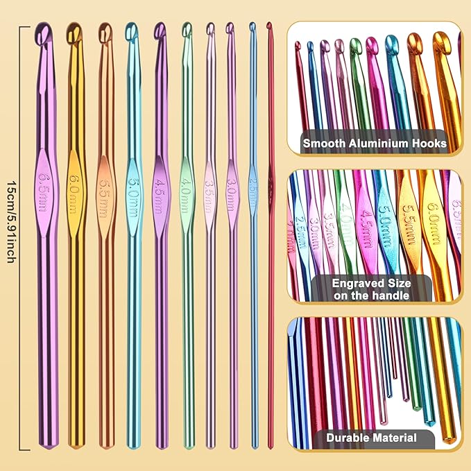Aeelike 20pcs Acrylic Yarn for Crocheting, Crotcheting Set for Beginners - Image 4