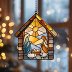 Holy Nativity Scene Acrylic Suncatcher by Unknown