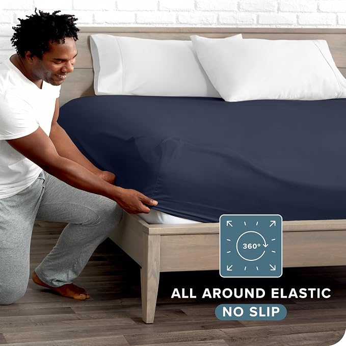 Bare Home Fitted Bottom Sheet Queen Size - Image 3