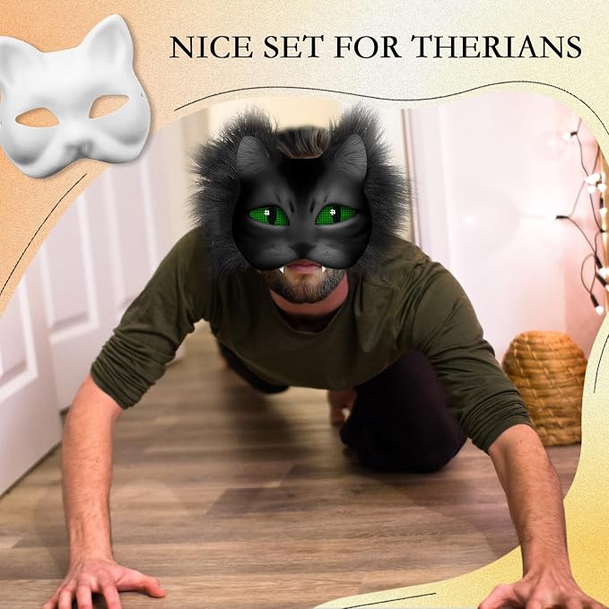 Seenelling DIY Therian Mask Kit Blank Cat Mask - Image 4