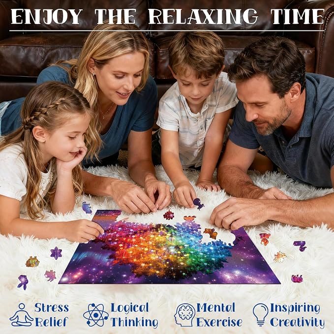 300pcs Wooden Puzzles for Adults Unique Animal Shaped Pieces | Colorful Funny - Image 4