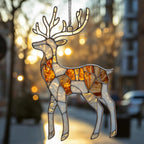 Golden Reindeer Acrylic Suncatcher by Unknown