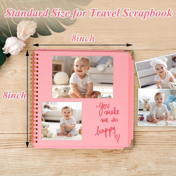 Joyberg Scrapbook 80 Pages, Scrapbooking Supplies 8 x 8 In, Scrapbook Album - Image 3