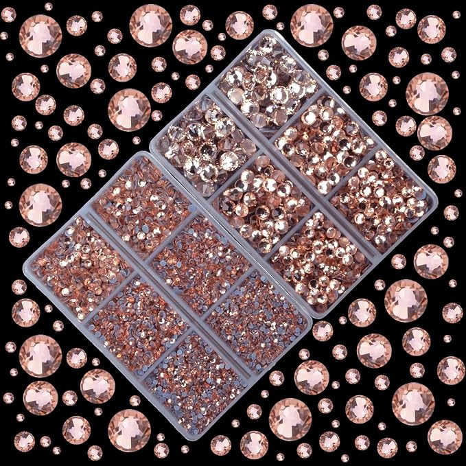 10000Pcs 2-Boxes Mixed Size Hot Fix Round Crystals Gems Glass Stones Hotfix - Image 2