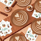 40Pcs Coffee Birthday Decorations Disposable Latte Bridal Shower Plates and - Image 5