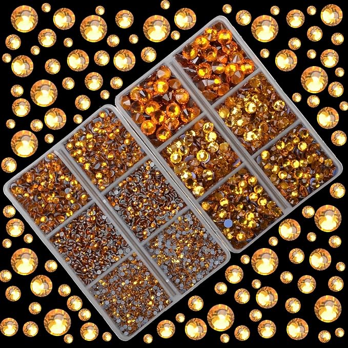 10000Pcs 2-Boxes Mixed Size Hot Fix Round Crystals Gems Glass Stones Hotfix - Image 2