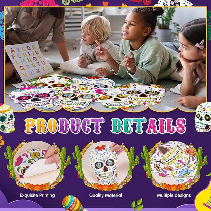 TaoBary 24 Pcs 7.09'' Sugar Skull Cutouts - Image 4