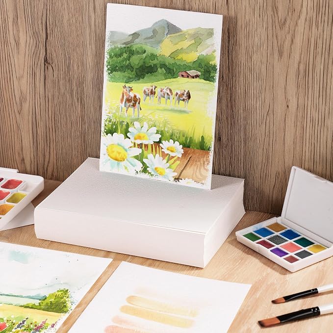 80 Sheets Watercolor Paper Bulk, 110 lb/230 GSM Cold Press Paper White Water - Image 5
