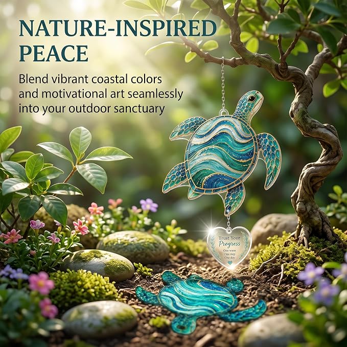 Devory Sea Turtle Gifts for Women, 4 Inch Acrylic Turtle Suncatcher for Windows - Image 9