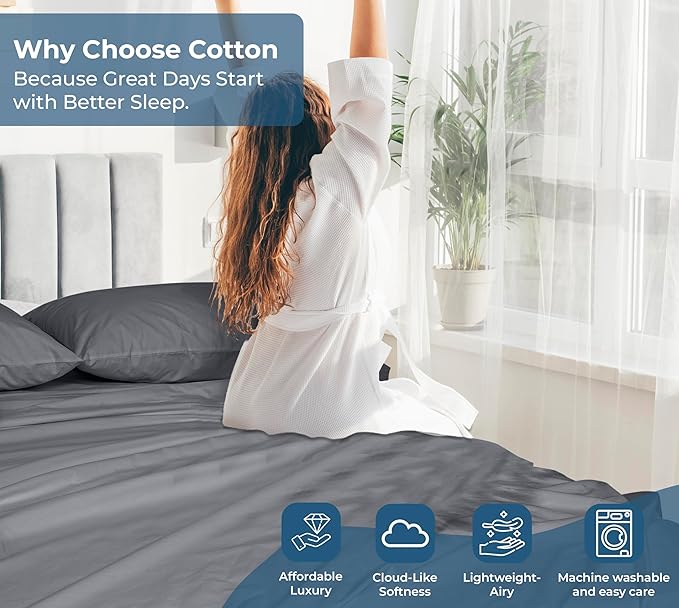 Royale Linens 100% Organic Cotton Queen Flat Sheet Only - Image 7