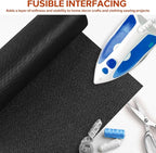 ZOMONETI Medium Weight 17in x 30yd Black Iron On Non-Woven Fusible Interfacing - Image 6