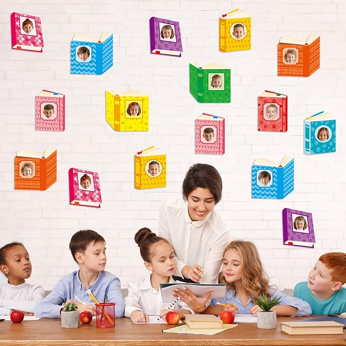 60pcs Book Theme DIY Cutouts Book Bulletin Board Decoration Set Colorful - Image 5