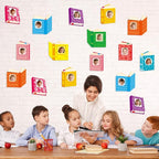 60pcs Book Theme DIY Cutouts Book Bulletin Board Decoration Set Colorful - Image 5