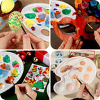 FANDAMEI 20 PCS Oval Paint Tray Palettes, Plastic Paint Tray Palette, Paint - Image 4